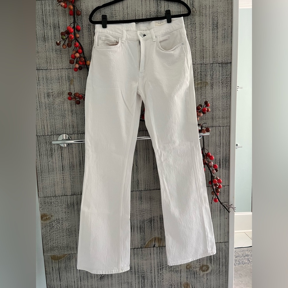 Rag&bone white Peyton midrise boot cut